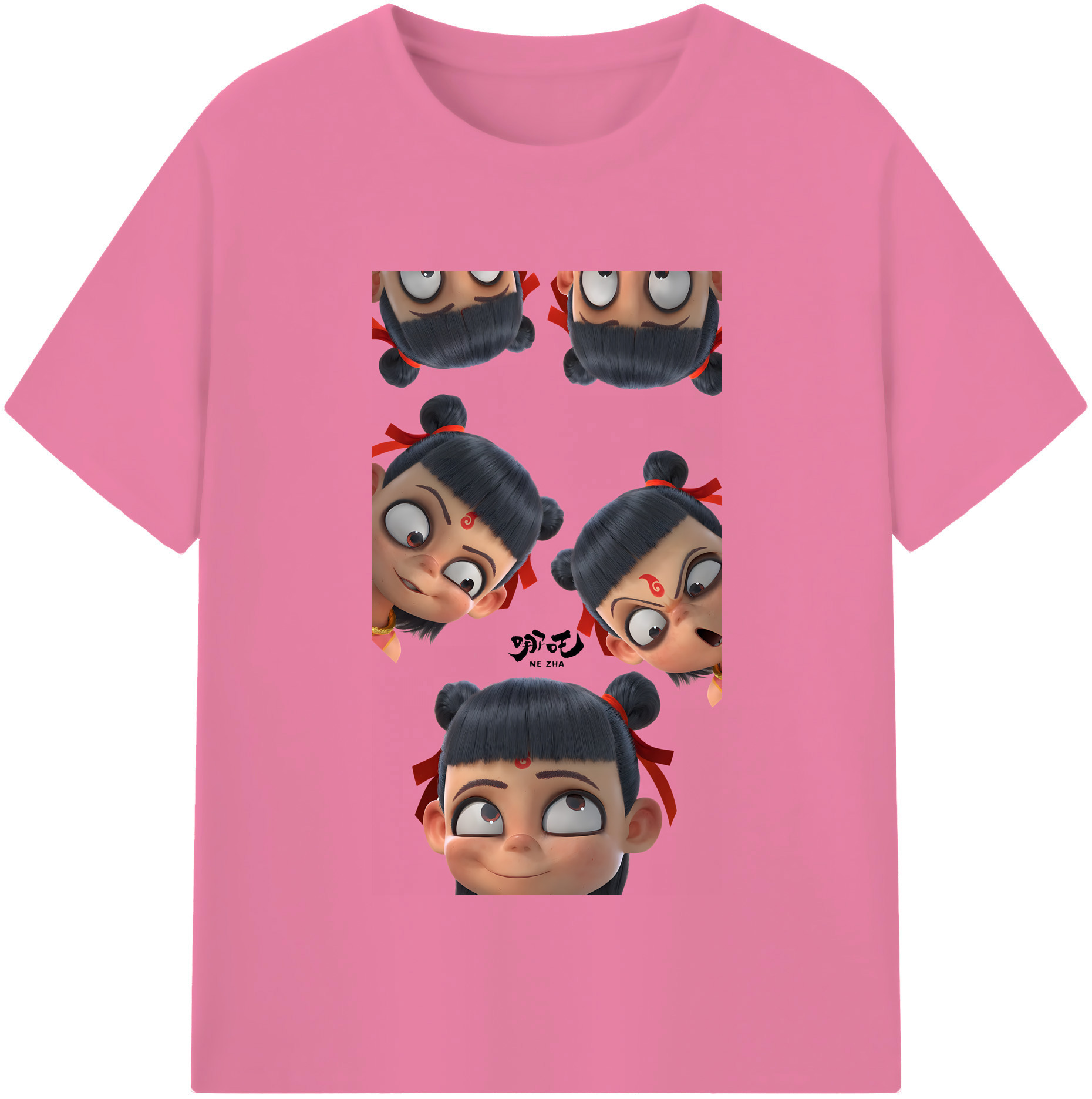 （画像用） Ne Zha 2 ナタ 魔童の大暴れ 綿100％半袖Tシャツ（フロントプリント）
